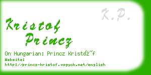 kristof princz business card